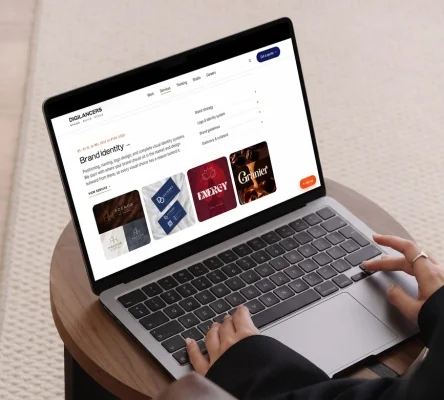 DigiLancers website on a laptop