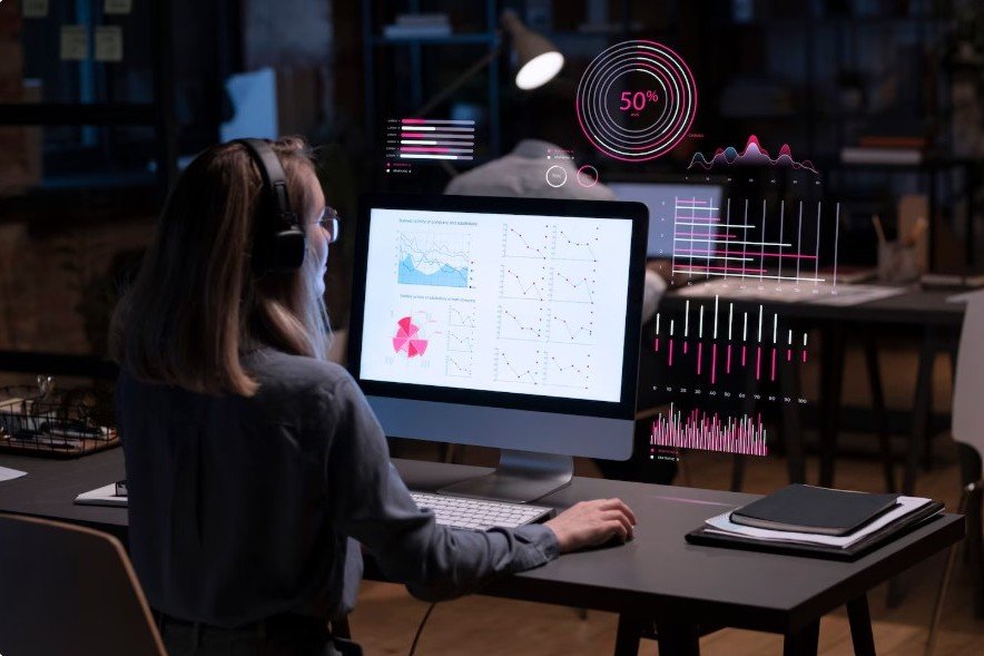 Digital marketing performance dashboard tracking CTR, conversions, CPA, ROAS, and customer lifetime value